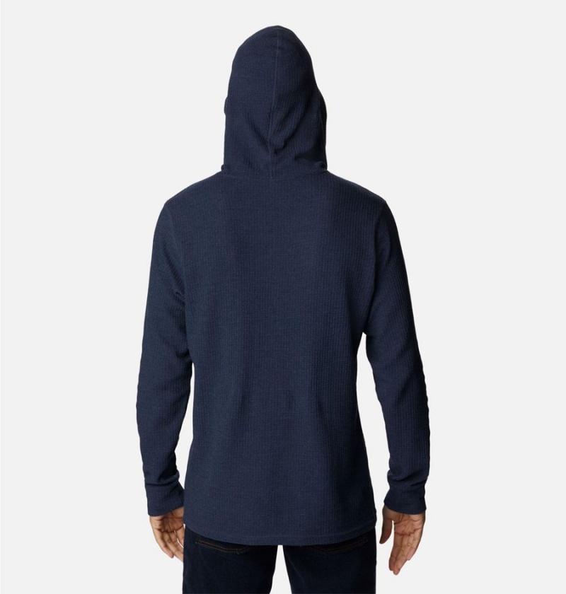 Navy Columbia Pine Peak Waffle Men's Hoodie | 13867NIGM