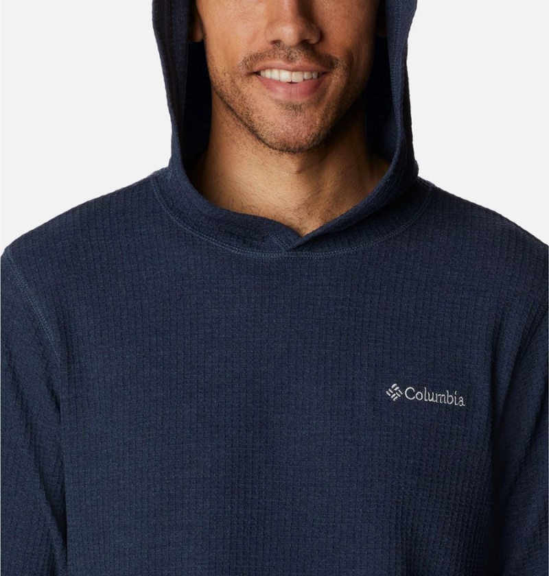 Navy Columbia Pine Peak Waffle Men's Hoodie | 13867NIGM