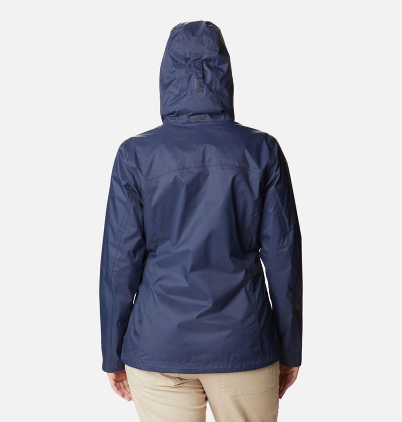 Navy Columbia Pouration Women's Rain Jacket | 02847DZRN