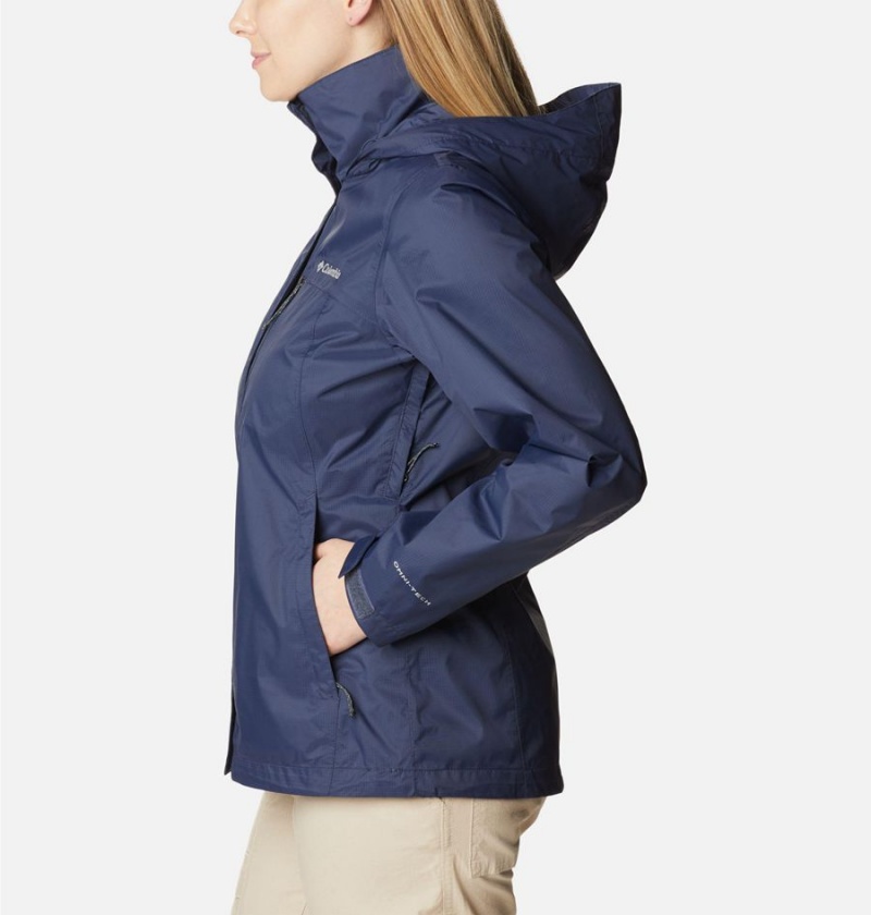 Navy Columbia Pouration Women's Rain Jacket | 02847DZRN