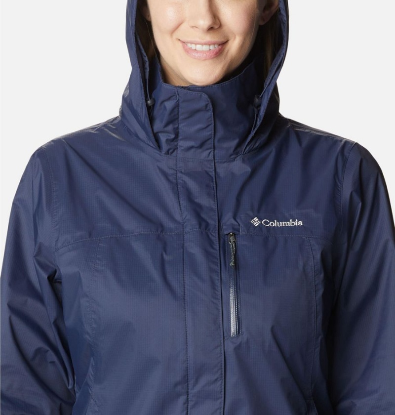 Navy Columbia Pouration Women's Rain Jacket | 02847DZRN