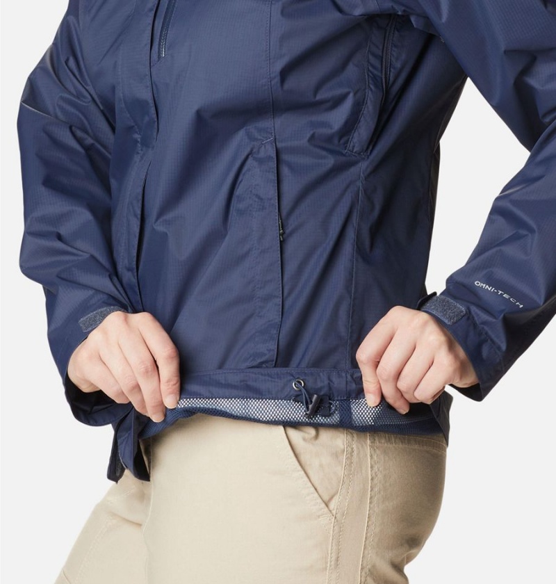 Navy Columbia Pouration Women's Rain Jacket | 02847DZRN