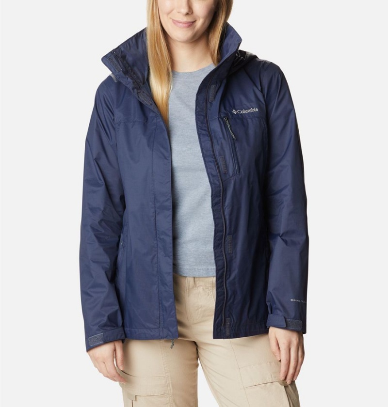 Navy Columbia Pouration Women's Rain Jacket | 02847DZRN