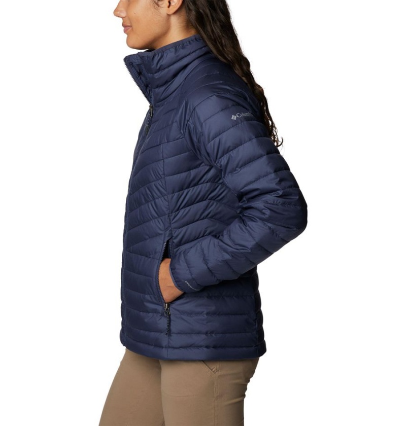 Navy Columbia Powder Lite II Full Zip Women's Puffer Jacket | 95412WPSM