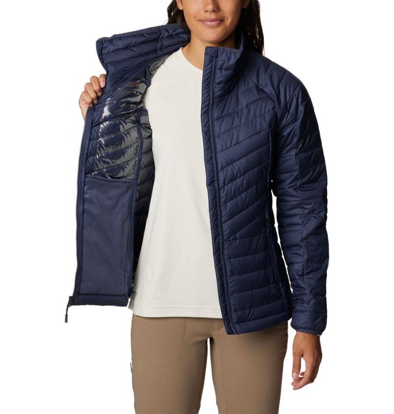 Navy Columbia Powder Lite II Full Zip Women's Puffer Jacket | 95412WPSM