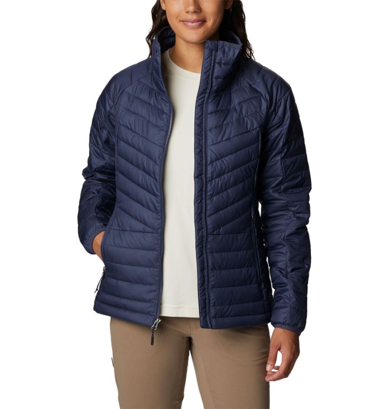 Navy Columbia Powder Lite II Full Zip Women's Puffer Jacket | 95412WPSM