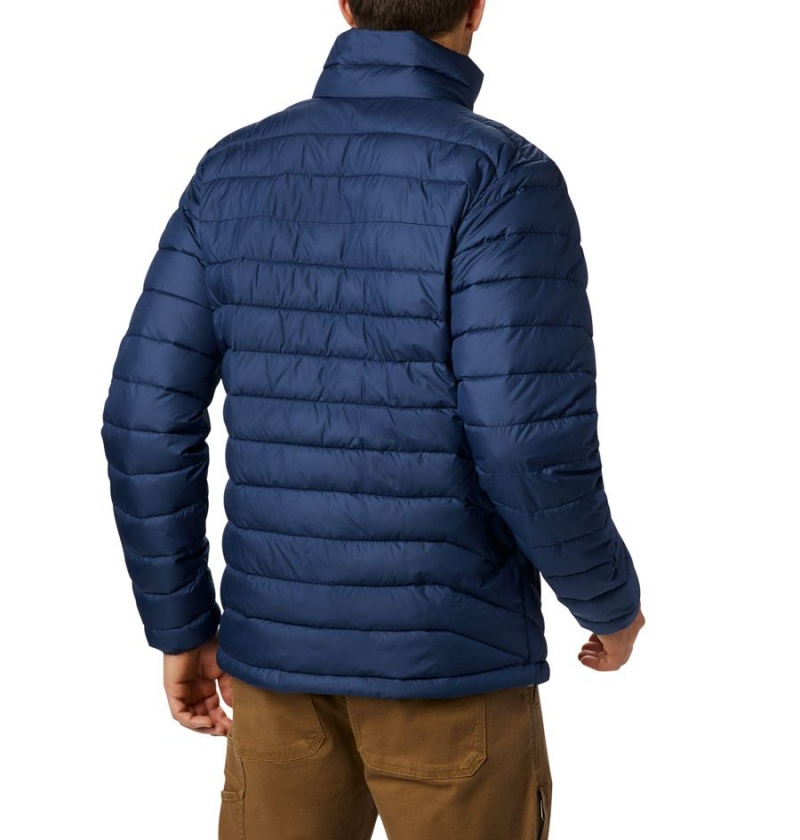 Navy Columbia Powder Lite Insulated Men's Puffer Jacket | 16704RYWA