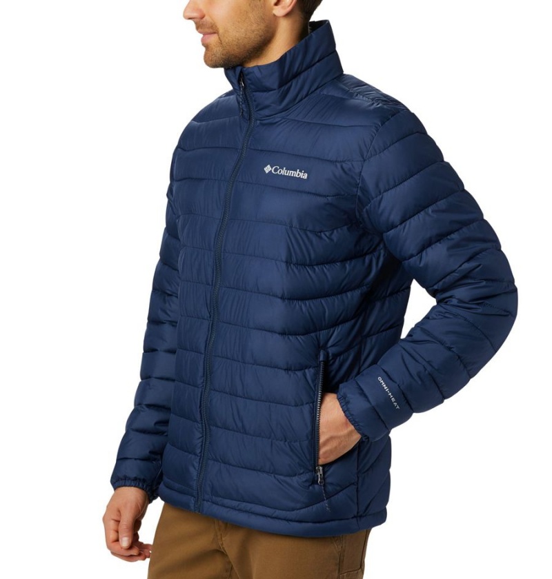 Navy Columbia Powder Lite Insulated Men's Puffer Jacket | 16704RYWA