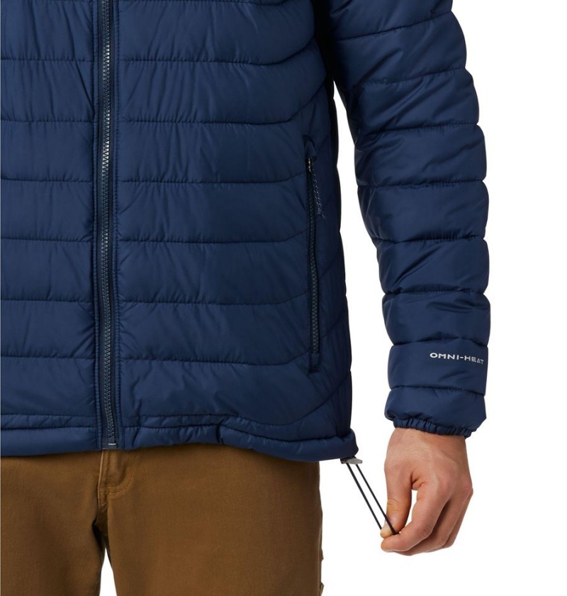 Navy Columbia Powder Lite Insulated Men's Puffer Jacket | 16704RYWA