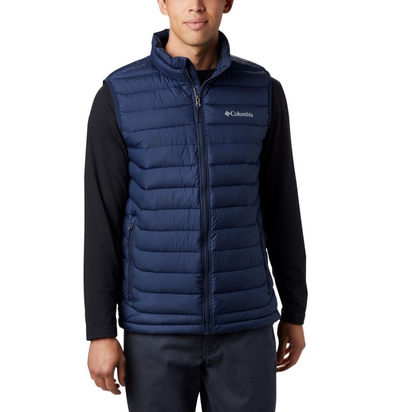 Navy Columbia Powder Lite Men\'s Vest | 96130CRGH