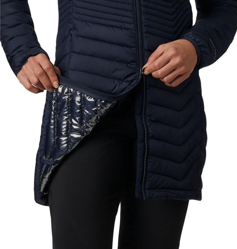 Navy Columbia Powder Lite Mid Women's Puffer Jacket | 17460RIPN