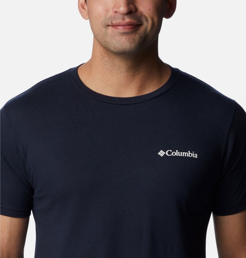 Navy Columbia Ridge Graphic Men's T-Shirt | 43768SWYE