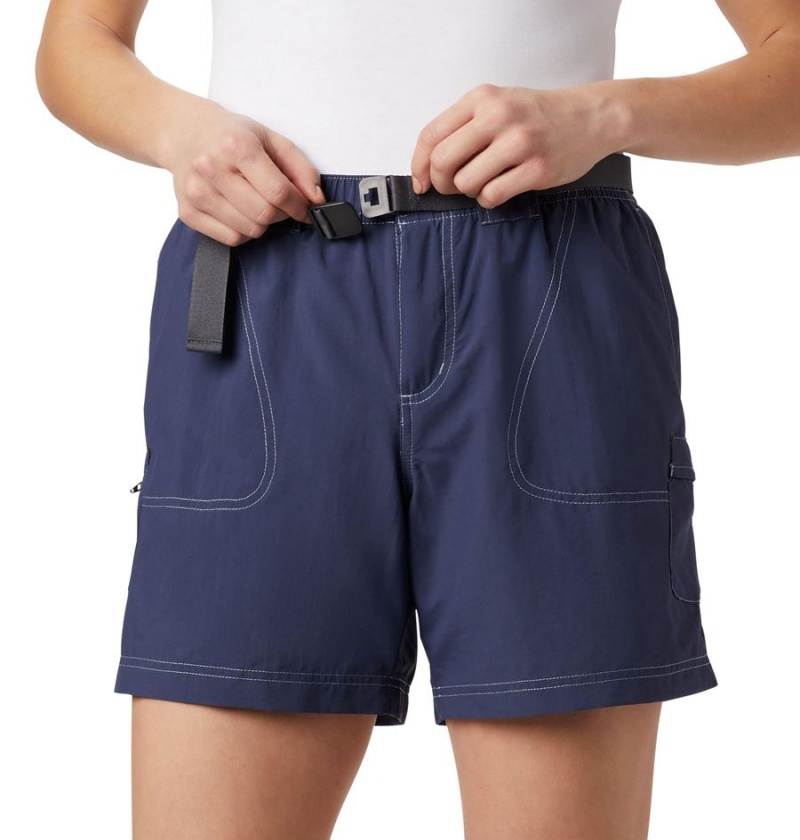 Navy Columbia Sandy River Cargo Women's Shorts | 08753KVHD