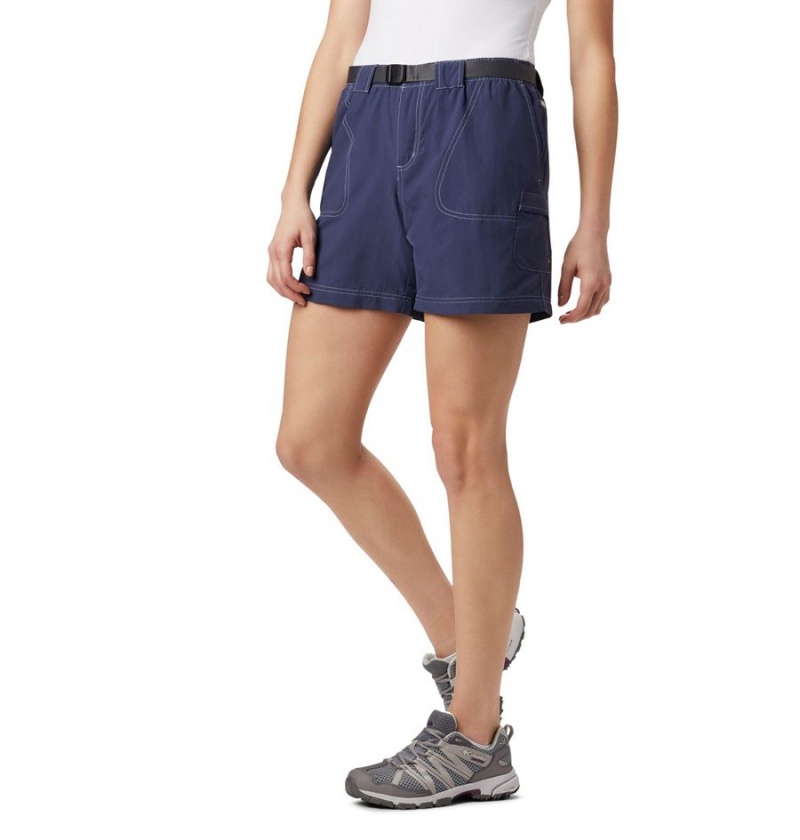 Navy Columbia Sandy River Cargo Women\'s Shorts | 08753KVHD