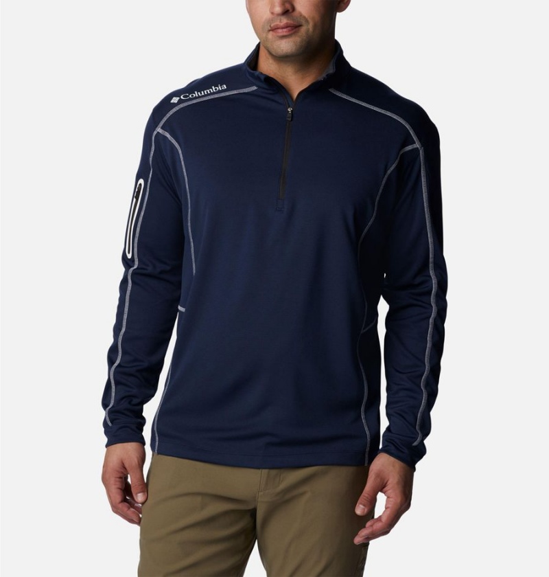 Navy Columbia Shotgun Quarter Zip Golf Men\'s Pullover | 41068XADC