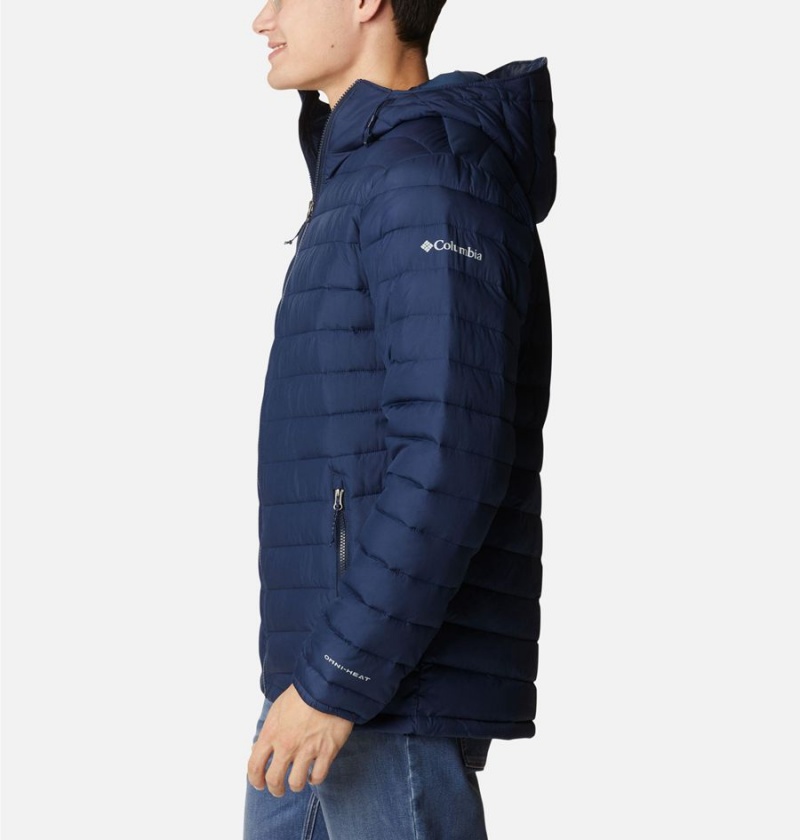 Navy Columbia Slope Edge Hooded Insulated Men's Puffer Jacket | 89205EYTQ