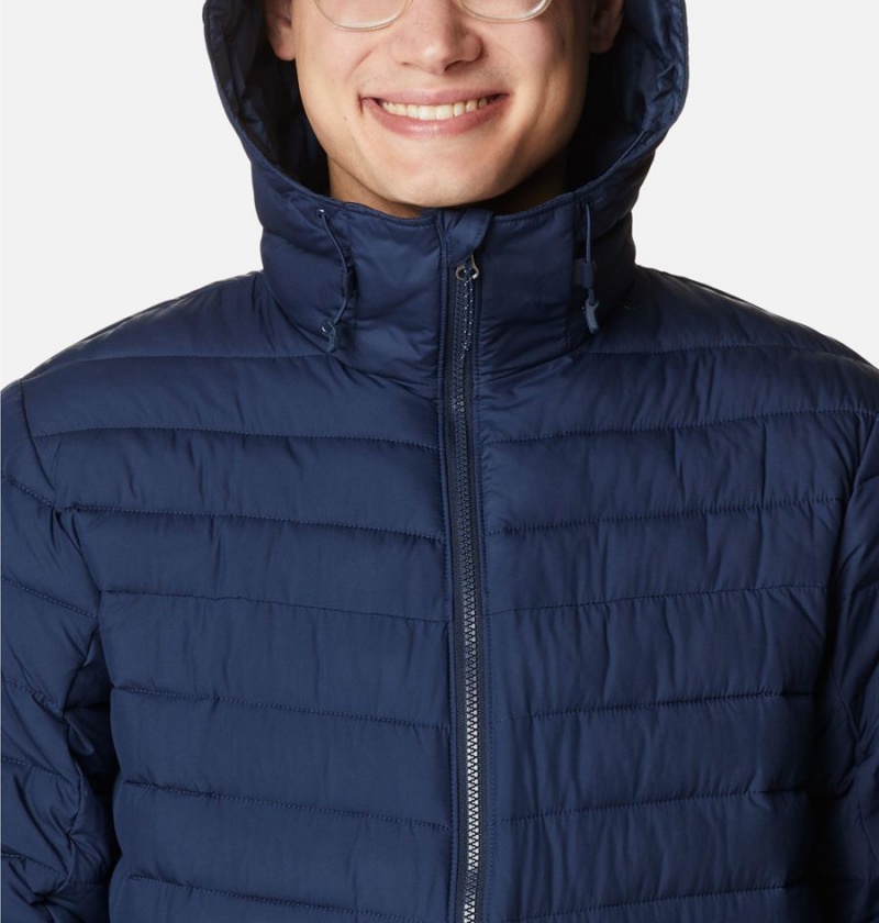 Navy Columbia Slope Edge Hooded Insulated Men's Puffer Jacket | 89205EYTQ