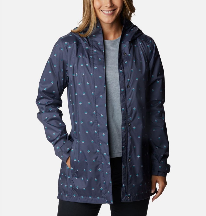 Navy Columbia Splash A Little II Women's Rain Jacket | 45061KUZM