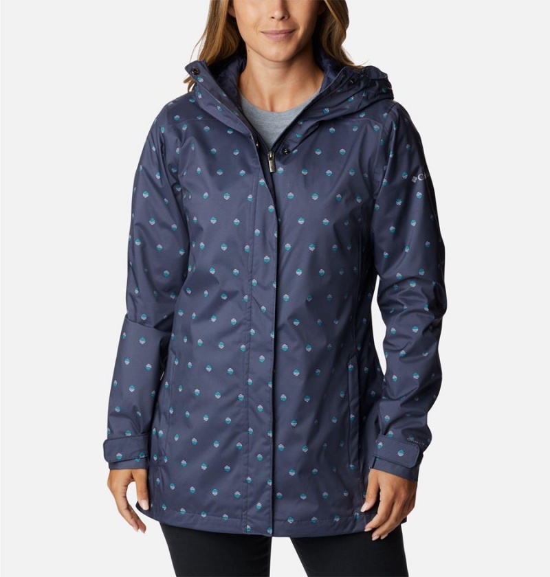 Navy Columbia Splash A Little II Women\'s Rain Jacket | 45061KUZM