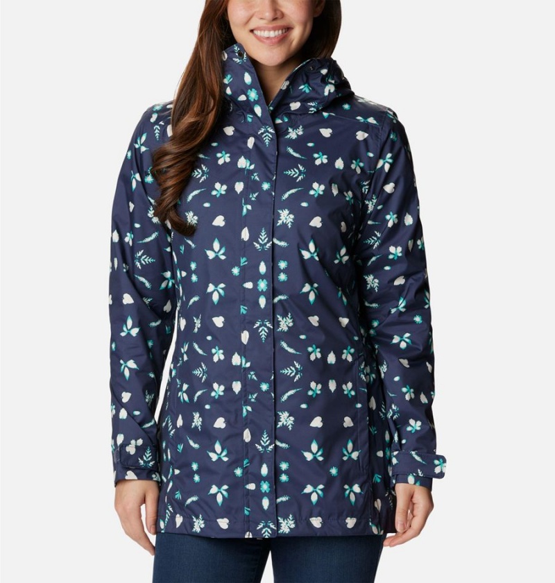 Navy Columbia Splash A Little II Women\'s Rain Jacket | 23618FVPI