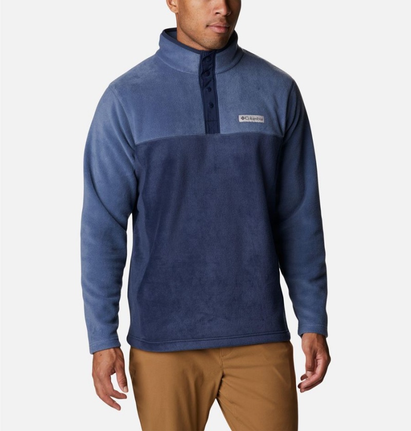 Navy Columbia Steens Mountain Half Snap Fleece Men's Pullover | 32418CWKY