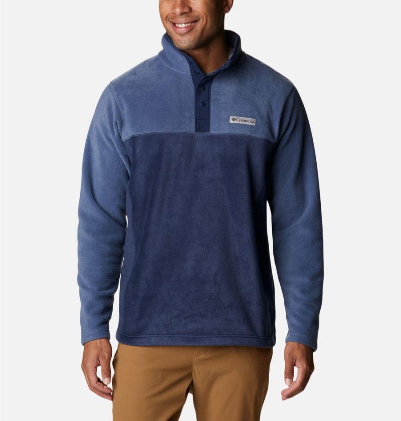 Navy Columbia Steens Mountain Half Snap Fleece Men\'s Pullover | 32418CWKY