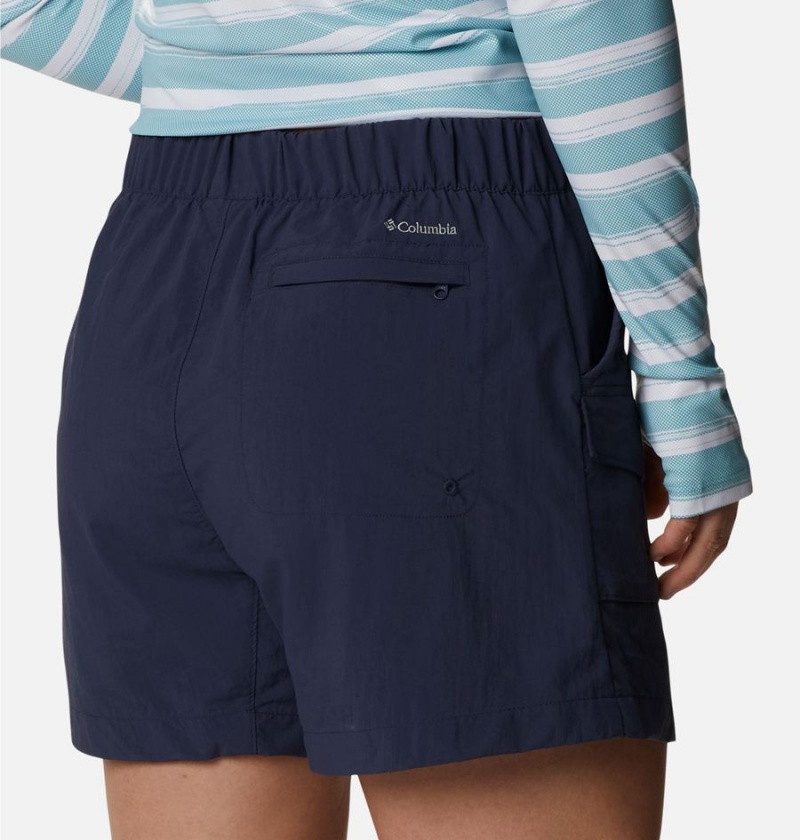 Navy Columbia Summerdry Cargo Women's Shorts | 01853BCIA