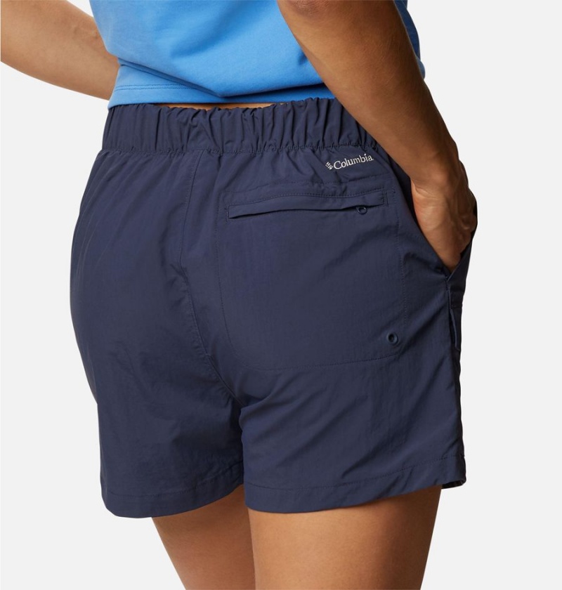 Navy Columbia Summerdry Cargo Women's Shorts | 01853BCIA