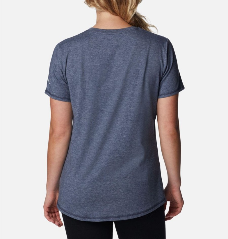 Navy Columbia Sun Trek Graphic Women's T-Shirt | 97250NTLW