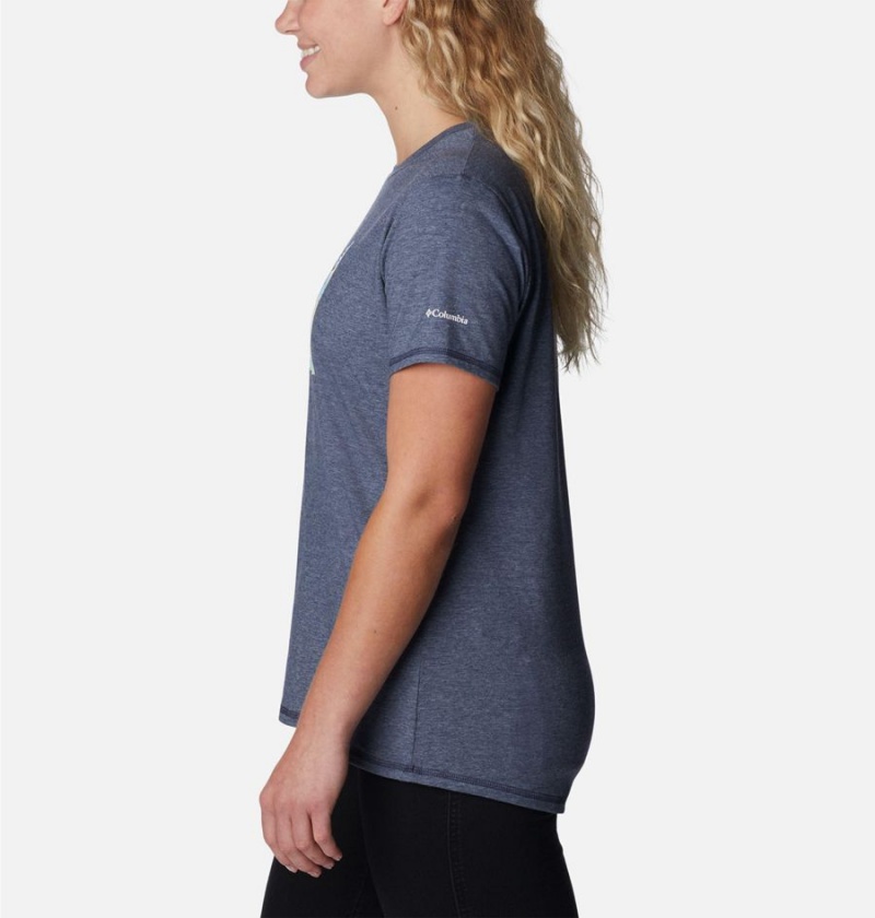 Navy Columbia Sun Trek Graphic Women's T-Shirt | 97250NTLW