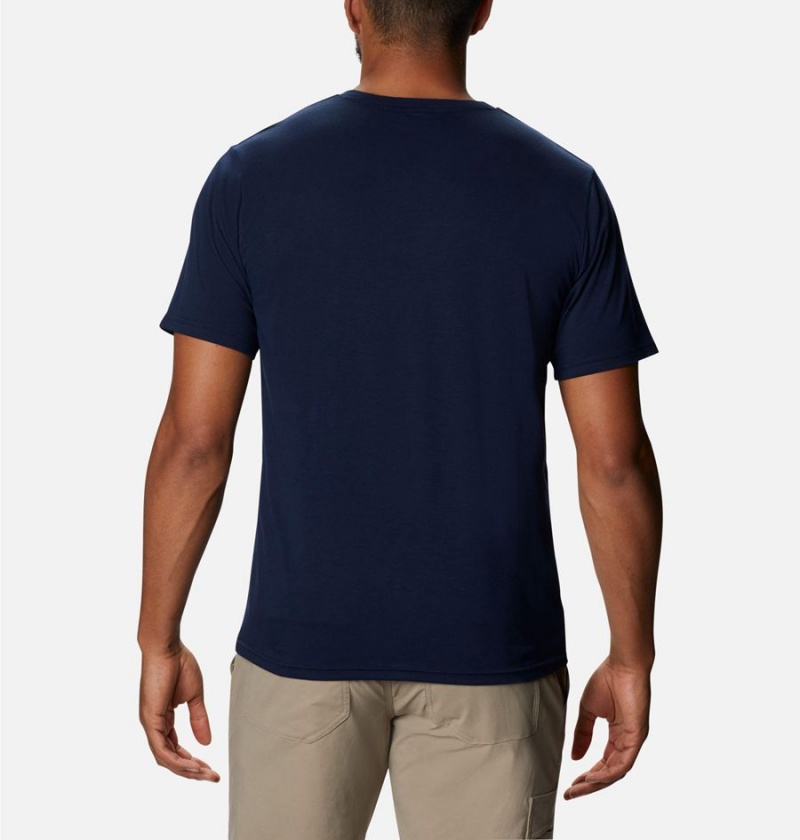 Navy Columbia Sun Trek Short Sleeve Men's T-Shirt | 19680ILVA