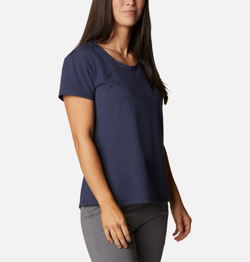 Navy Columbia Sun Trek Women's T-Shirt | 47129GQHY