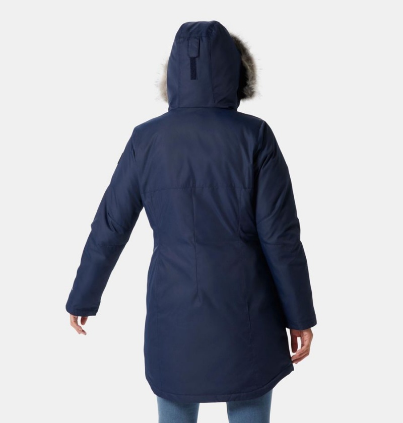 Navy Columbia Suttle Mountain Long Insulated Women's Coats | 95162KYWL