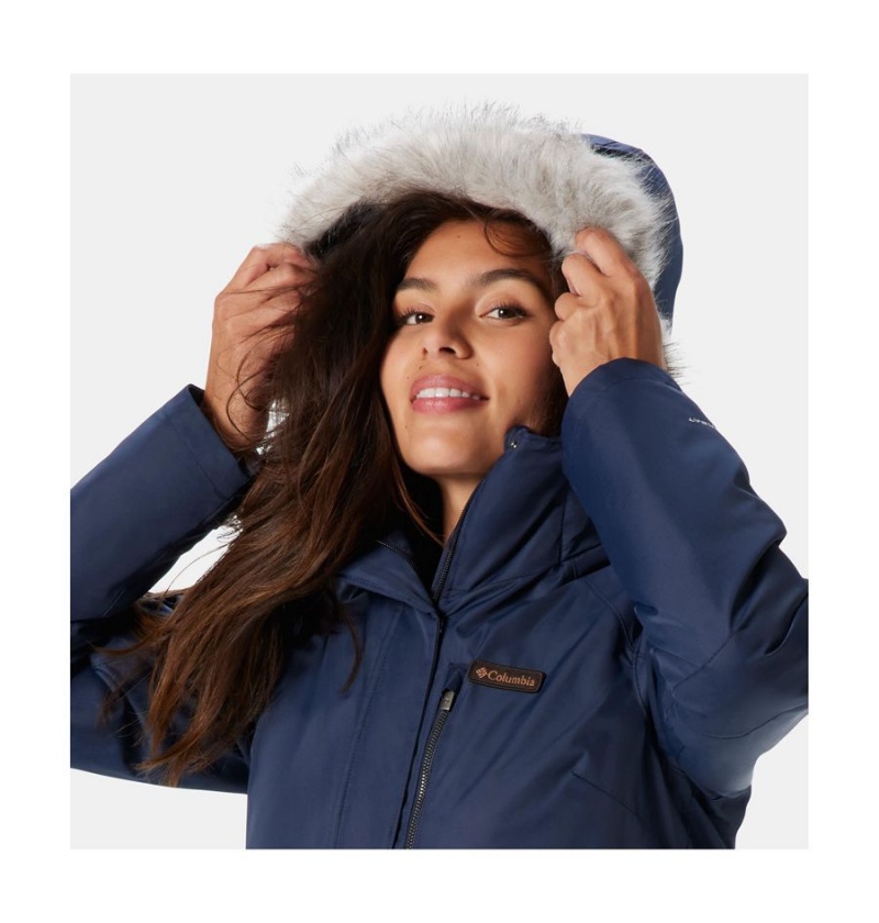 Navy Columbia Suttle Mountain Long Insulated Women's Coats | 95162KYWL