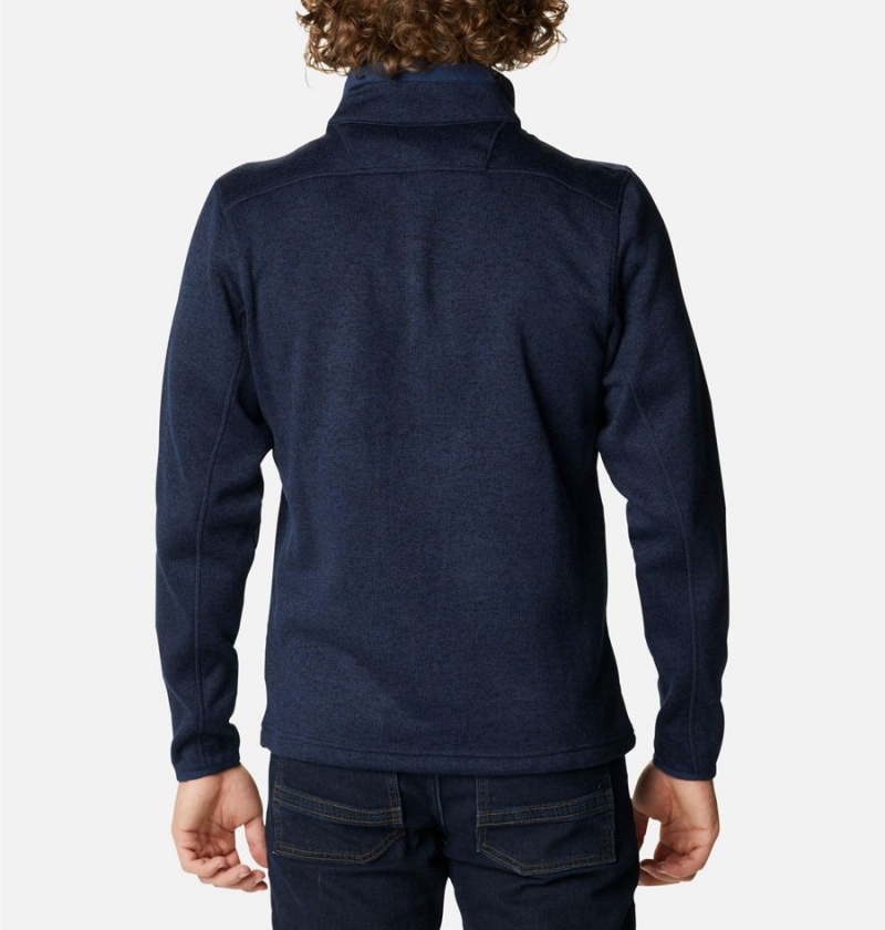 Navy Columbia Sweater Weather Fleece Half Zip Men's Pullover | 13097NPIF