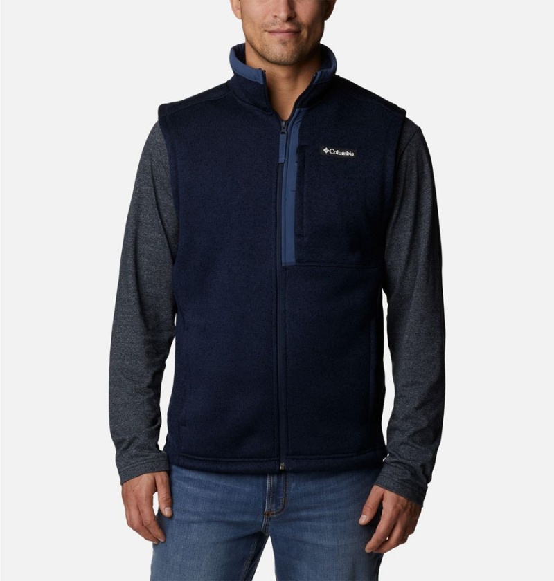 Navy Columbia Sweater Weather Men\'s Vest | 61394IDLK