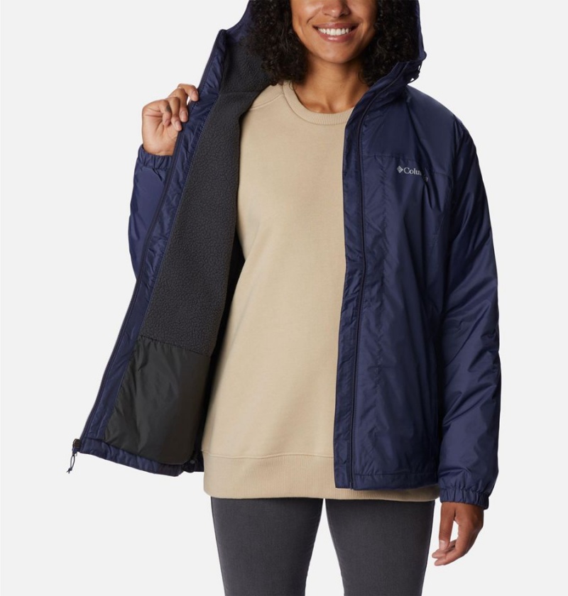 Navy Columbia Switchback Sherpa Lined Women's Rain Jacket | 24168SXUD