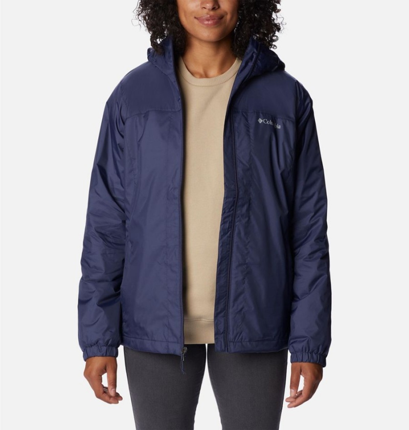 Navy Columbia Switchback Sherpa Lined Women's Rain Jacket | 24168SXUD