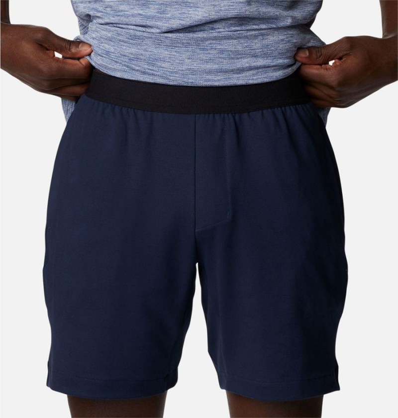 Navy Columbia Tech Trail Knit Men's Shorts | 38415MUXI