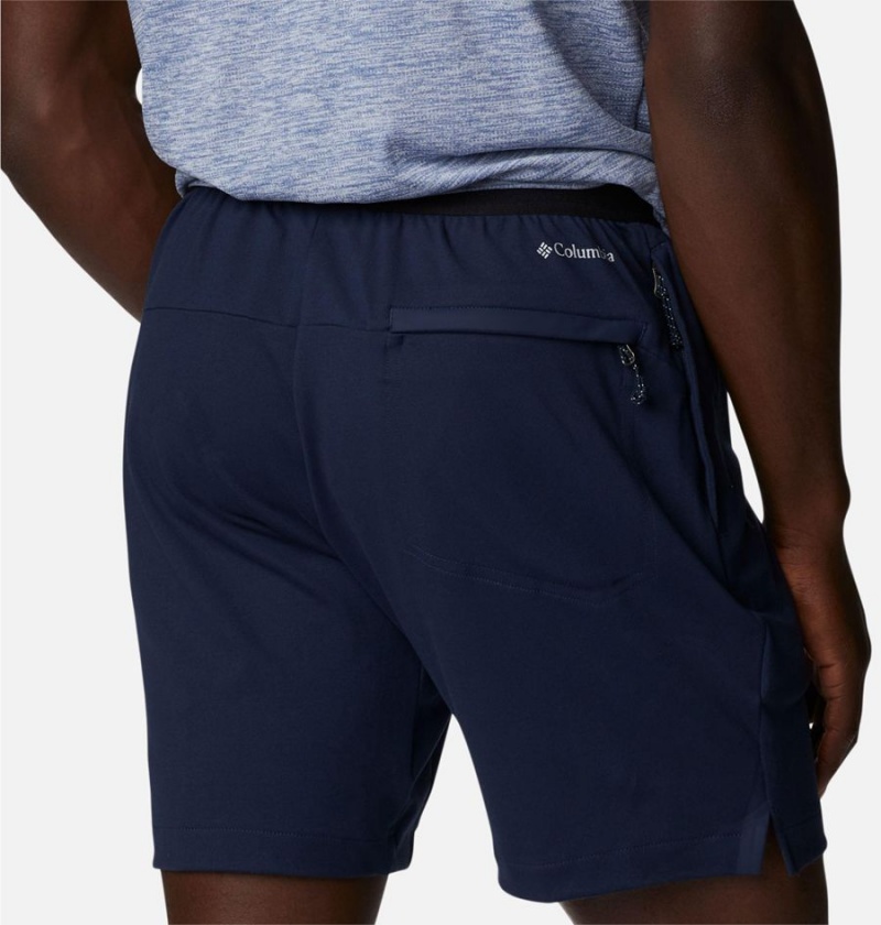 Navy Columbia Tech Trail Knit Men's Shorts | 38415MUXI