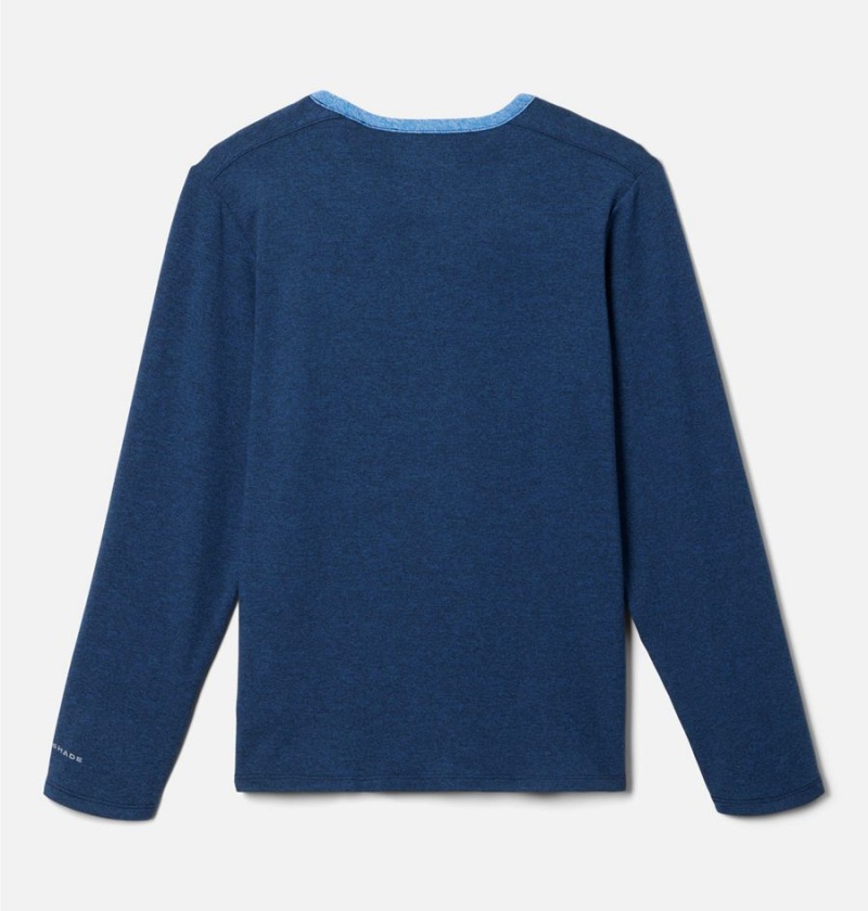 Navy Columbia Tech Trail Long Sleeve Kids' T-Shirt | 04317AIUK