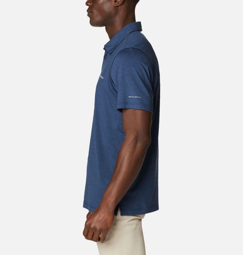 Navy Columbia Tech Trail Men's Polo Shirt | 68159ADLN