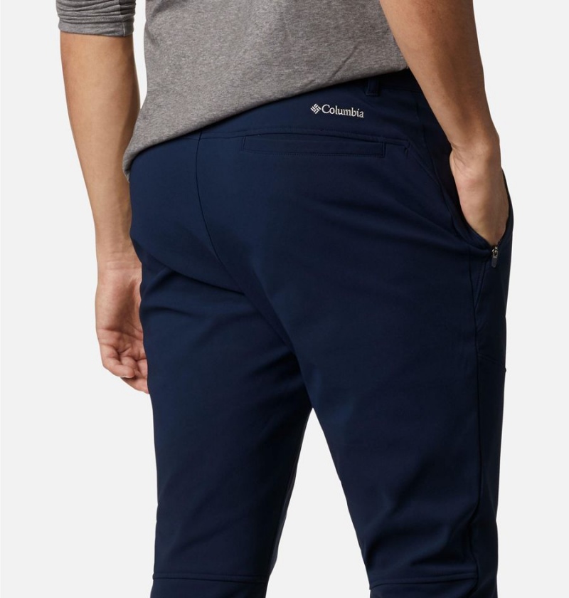 Navy Columbia Tech Trail Warm Men's Pants | 98360MTIO