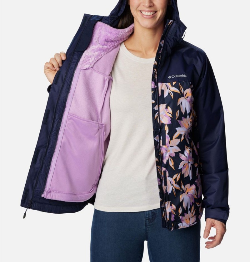 Navy Columbia Tunnel Falls II Interchange Women's 3 In 1 Jackets | 81073GFIH