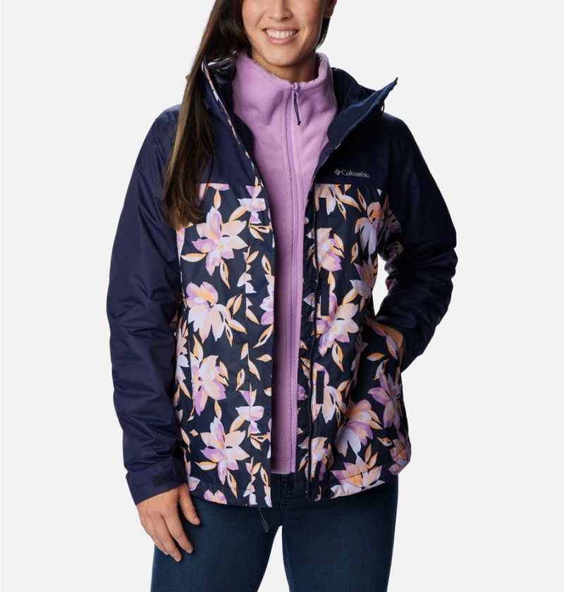 Navy Columbia Tunnel Falls II Interchange Women's 3 In 1 Jackets | 81073GFIH