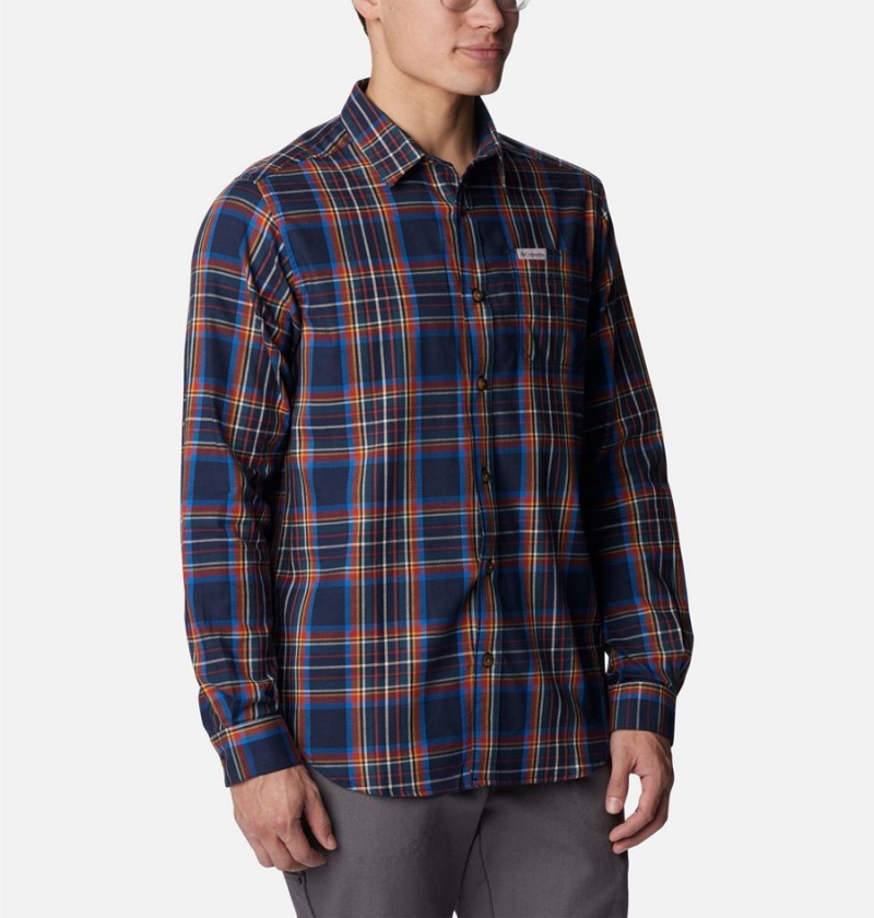 Navy Columbia Vapor Ridge III Long Sleeve Men's Shirt | 57910IGDX