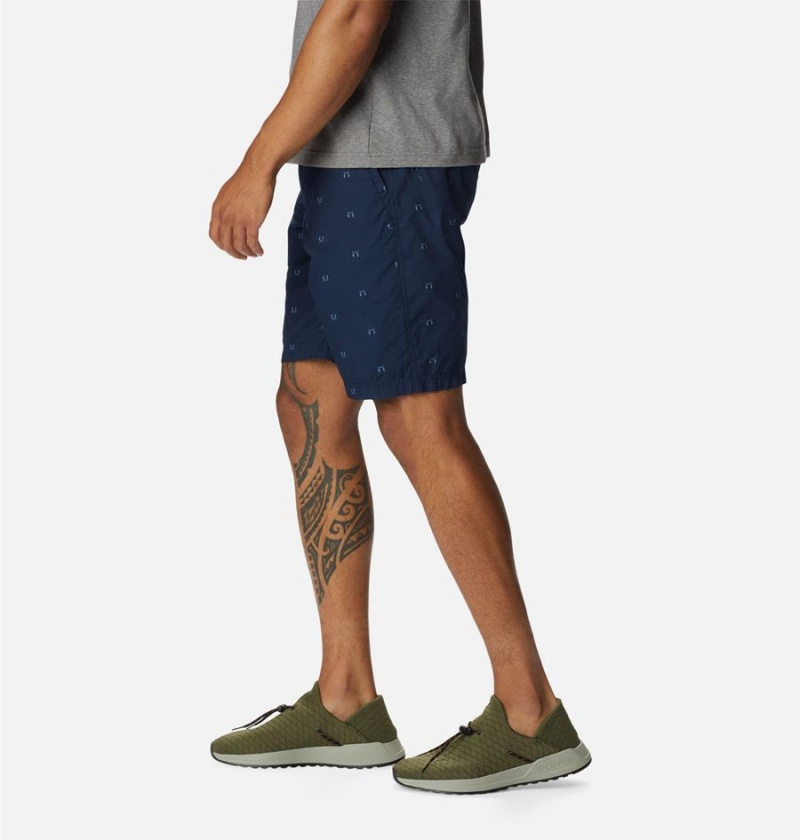 Navy Columbia Washed Out Printed Men's Shorts | 89632ZFSP