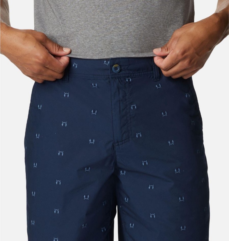 Navy Columbia Washed Out Printed Men's Shorts | 89632ZFSP