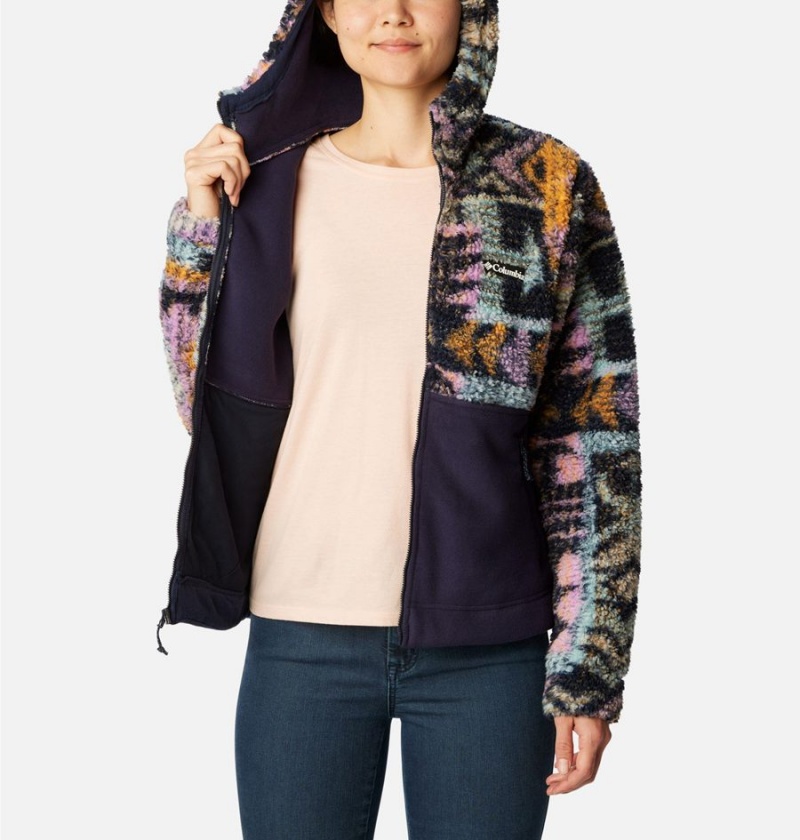 Navy Columbia Winter Pass Sherpa Hooded Full Zip Women's Fleece Jacket | 76389DRPW