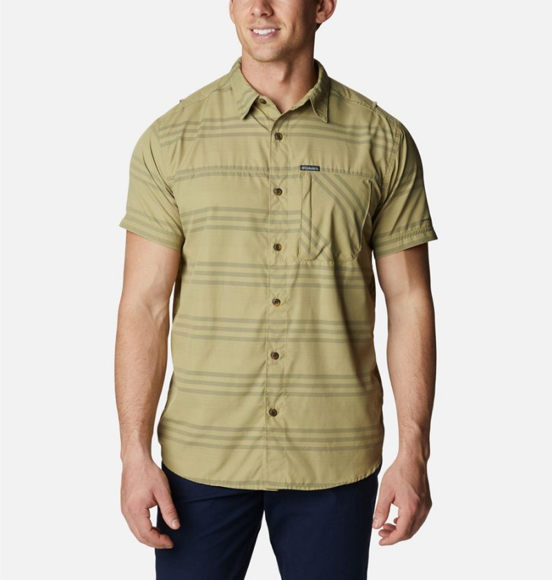 Olive Columbia Homecrest Short Sleeve Men\'s Shirt | 31527RJXO